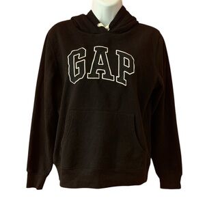 Gap Black Logo Pull-Over Hoodie Women M